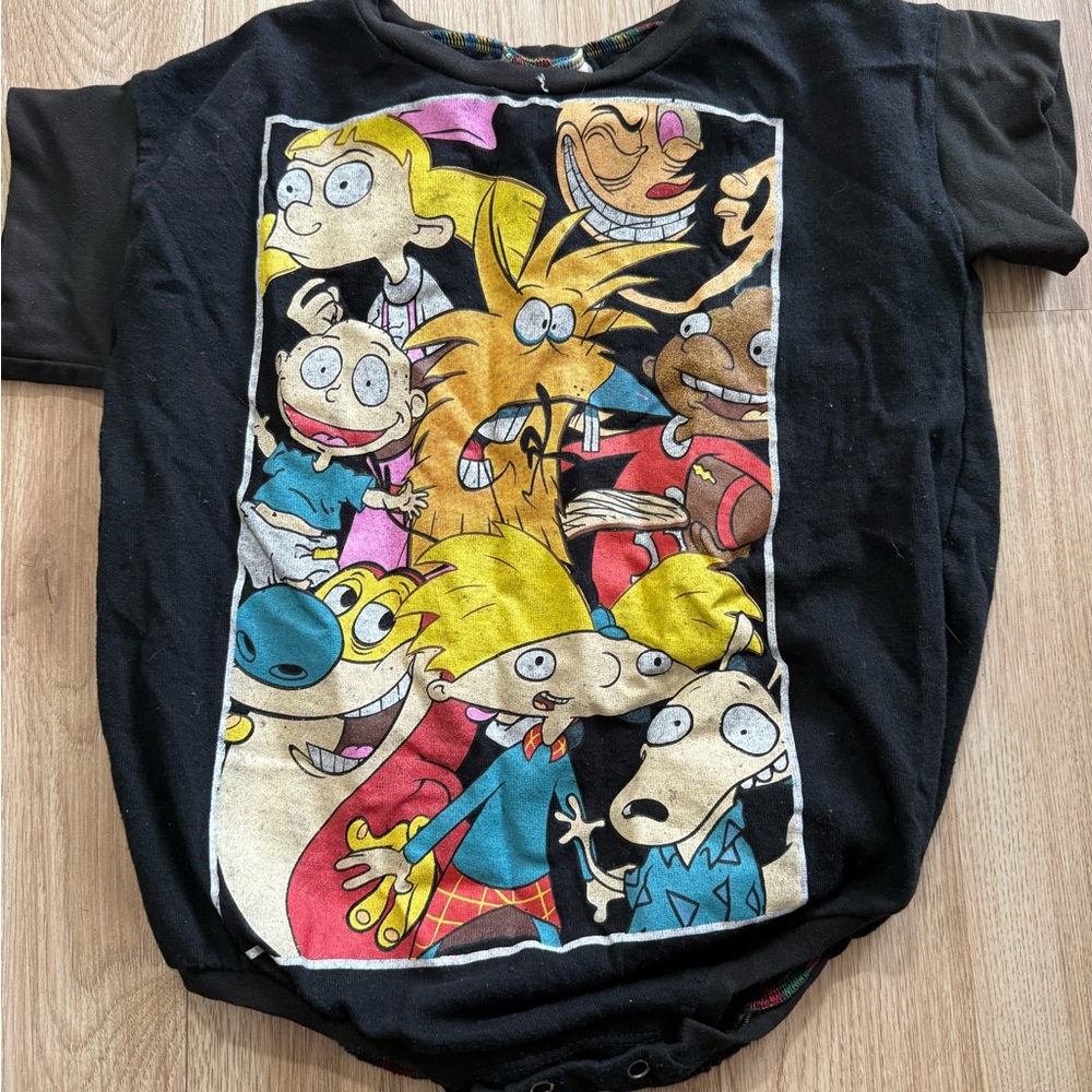 Black Cartoon Character T-Shirt